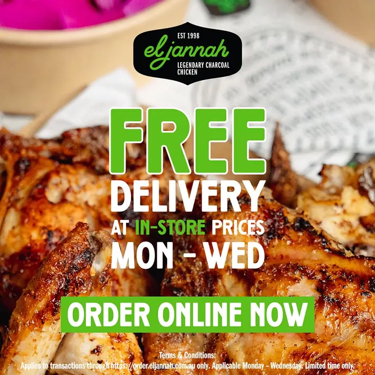 Get Free Delivery from El Jannah: Monday to Wednesday