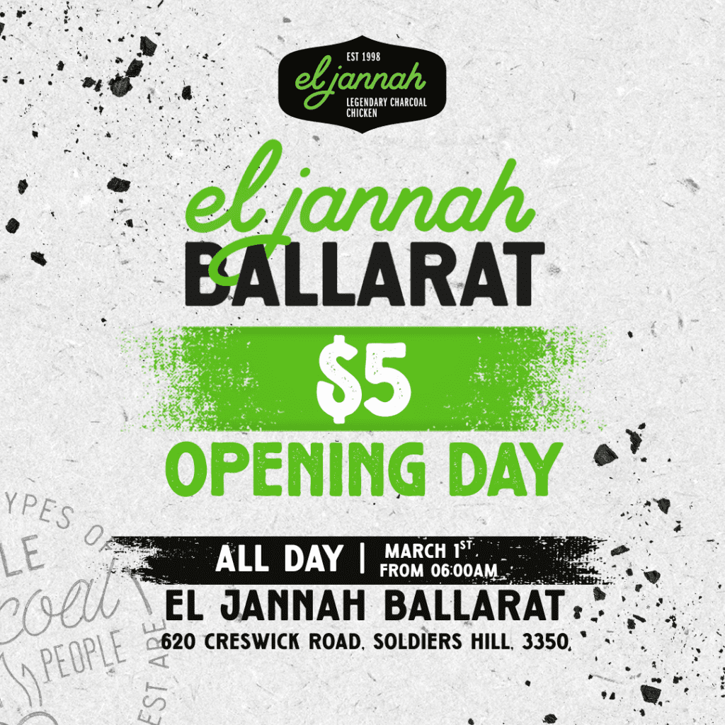 El Jannah Ballarat $5 Chicken Grand Opening Day