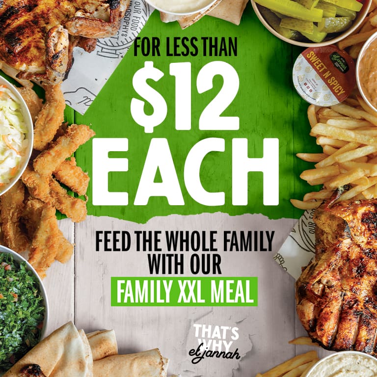 Family XXL $12 per person