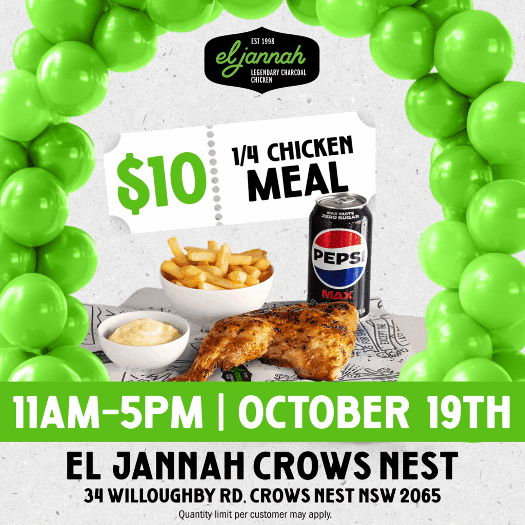 Crows Nest, get ready — El Jannah is part of the Crows Nest Festival on October 19, 2025!Crows Nest Festival with El Jannah — Oct 19